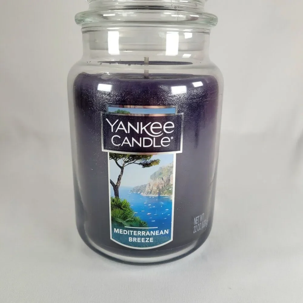 NEW Yankee Candle Mediterranean Breeze 22 oz Large Jar Retired Scent Single Wick